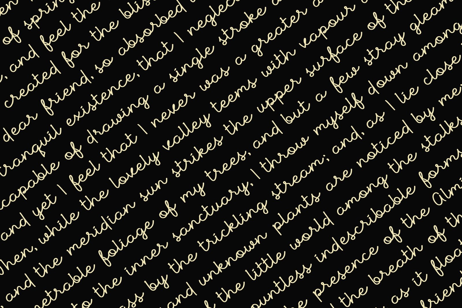 A sample text passage using the Hirosuke monoline signature font to demonstrate its readability in longer form content.